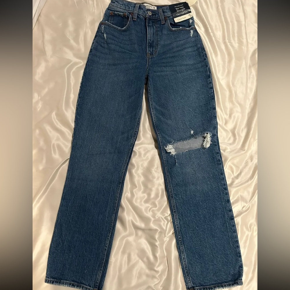 Abercrombie 90s straight ultra high rise curve love